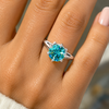 3.65 ct DEW Blue Moissanite Round Solitaire Ring - 18K Gold Vermeil on 925 Sterling Silver