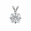 5.20 ct DEW Cushion Cut White Moissanite Solitaire Pendant Gold Vermeil Jewelry