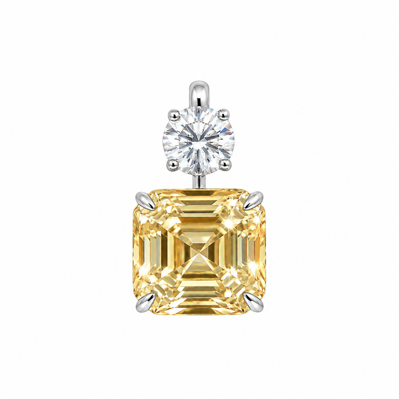 5.00 ct DEW Champagne Moissanite Solitaire Pendant Gold Vermeil Cyber Monday Deal