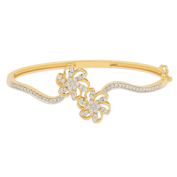 0.85ct Natural Diamond Bangle | 18K Yellow Gold | IGI Certified