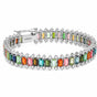 IGI Certified Lab Grown Sapphire Emerald-Cut Rainbow Statement Bracelet — 14K/18K Solid Gold