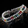 IGI Certified Lab Grown Sapphire Emerald-Cut Rainbow Statement Bracelet — 14K/18K Solid Gold