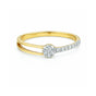 0.17 Ct. IGI Certified Natural Diamond 18k Yellow Gold Floral Design Ring