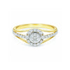 0.41 Ct. IGI Natural Diamond Floral Halo Ring in 18K Yellow Gold for Women Gift