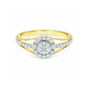 0.41 Ct. IGI Natural Diamond Floral Halo Ring in 18K Yellow Gold for Women Gift