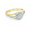0.41 Ct. IGI Natural Diamond Floral Halo Ring in 18K Yellow Gold for Women Gift