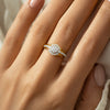 0.41 Ct. IGI Natural Diamond Floral Halo Ring in 18K Yellow Gold for Women Gift