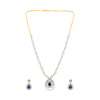 2.95 Ct. IGI Certified Natural Diamond Necklace Set 18K Yellow Gold Earrings