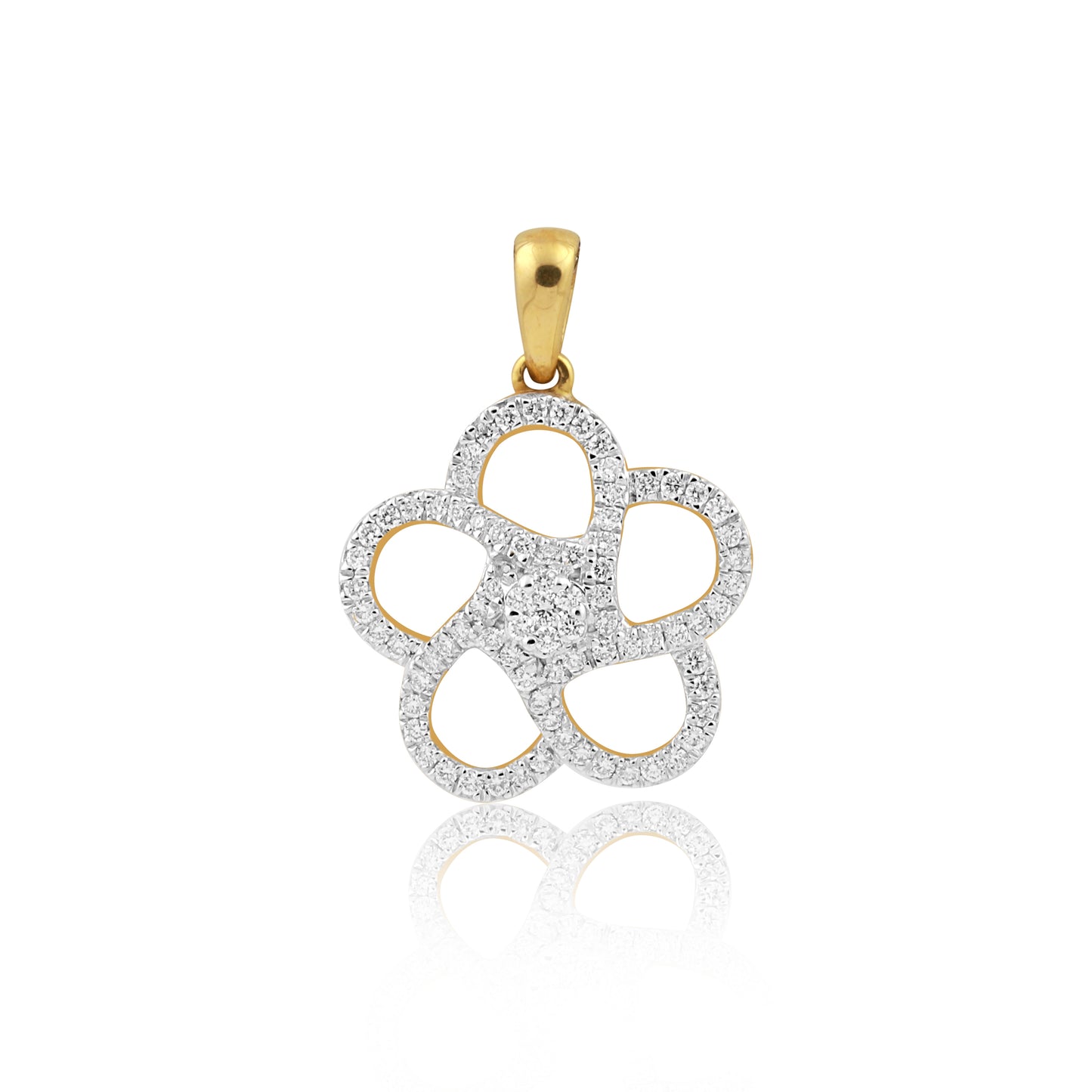 0.63 Ct Gold Diamond Pendant Necklace IGI Certified G-H VS Classic Style