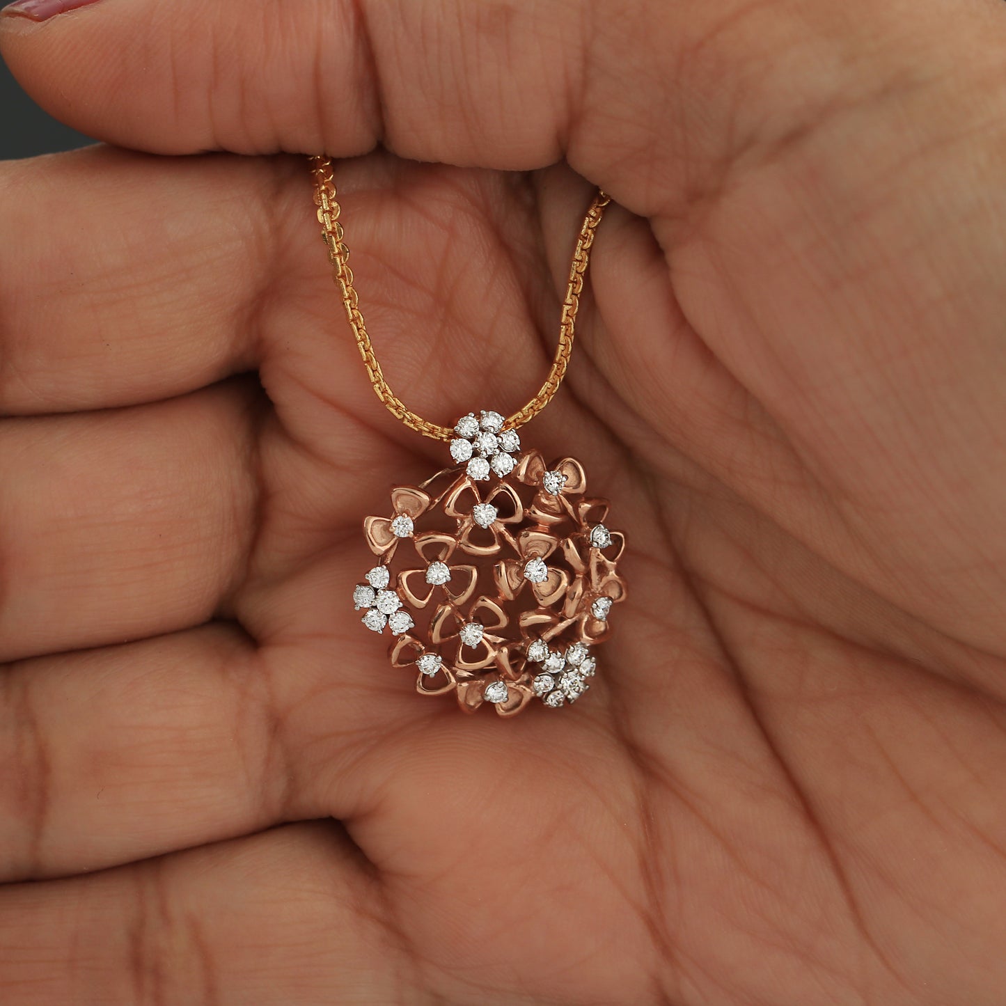 0.45 Ct Natural Diamond Pendant IGI Certified 18K Gold H-I VS Jewelry