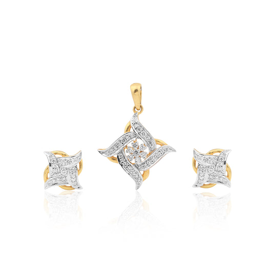 0.86 Ct. 18KT Yellow Gold Natural Diamond Jewelry Set, IGI Certified Quality