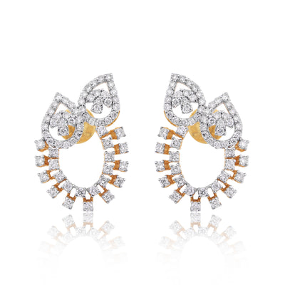 1.05 Ct Natural 18KT Gold Stud Earrings Diamond earrings for girls