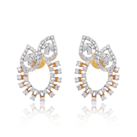 1.05 Ct Natural 18KT Gold Stud Earrings Diamond earrings for girls