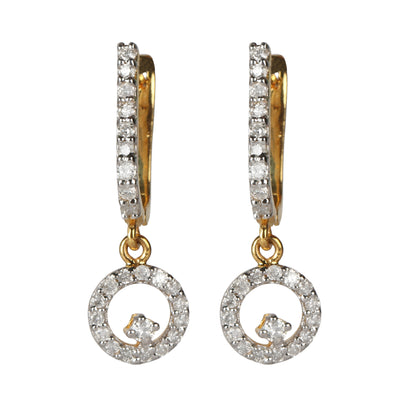 18K Yellow Gold Earrings Dangle & Drop with EGL Certified Diamonds 0.53 Ct.