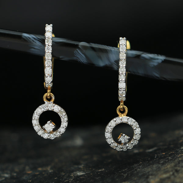 18K Yellow Gold Earrings Dangle & Drop with EGL Certified Diamonds 0.53 Ct.