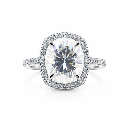 3.50 carat round cut lab-grown diamond ring in 18k gold vermeil, VS1 clarity