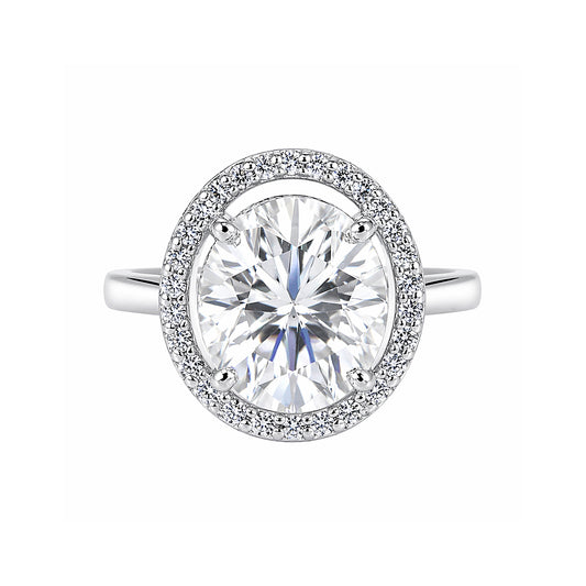 3.45 ct DEW Certified White Moissanite Ring for Women – Jewelry Gift 18K Gold Plated Ve 18K Gold Plated