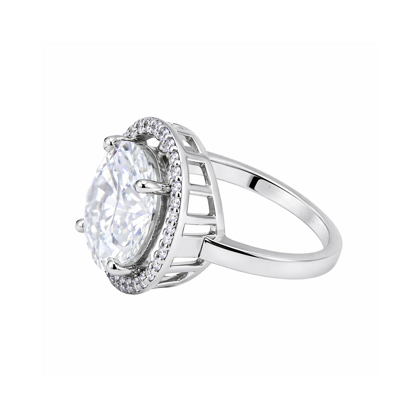3.45 ct DEW Certified White Moissanite Ring for Women – Jewelry Gift 18K Gold Plated Ve 18K Gold Plated