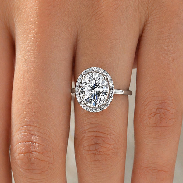 3.45 ct DEW Certified White Moissanite Ring for Women – Jewelry Gift 18K Gold Plated Ve 18K Gold Plated