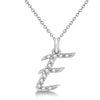 Lab Grown Diamond Initial Letter E Pendant, White Gold finish, Sterling Silver - GEMHUB & CO.