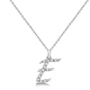 Lab Grown Diamond Initial Letter E Pendant, White Gold - Detail View