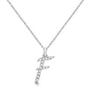 Natural Diamond Initial Letter F Pendant, White Gold - Detail View