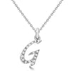 Natural Diamond Initial Letter G Pendant, White Gold finish, 3 Micron Vermeil - GEMHUB & CO.