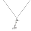 Lab Grown Diamond Initial Letter I Pendant, White Gold - Detail View
