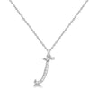 Natural Diamond Initial Letter J Pendant, White Gold - Detail View