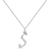 Lab Grown Diamond Initial Letter S Pendant, White Gold - Detail View