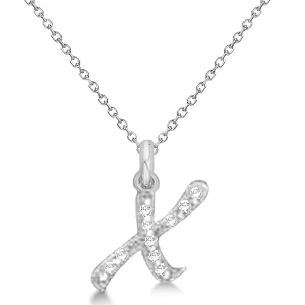 Lab Grown Diamond Initial Letter X Pendant, White Gold finish, Sterling Silver - GEMHUB & CO.