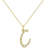 Lab Grown Diamond Initial Letter C Pendant, Yellow Gold - Detail View