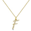 Lab Grown Diamond Initial Letter F Pendant, Yellow Gold - Detail View