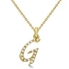 Lab Grown Diamond Initial Letter G Pendant, Yellow Gold finish, Sterling Silver - GEMHUB & CO.