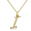 Lab Grown Diamond Initial Letter I Pendant, Yellow Gold finish, Sterling Silver - GEMHUB & CO.