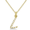 Natural Diamond Initial Letter L Pendant, Yellow Gold finish, 3 Micron Vermeil - GEMHUB & CO.