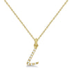 Lab Grown Diamond Initial Letter L Pendant, Yellow Gold - Detail View