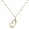 Lab Grown Diamond Initial Letter O Pendant, Yellow Gold - Detail View