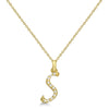Lab Grown Diamond Initial Letter S Pendant, Yellow Gold - Detail View