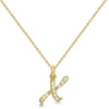 Lab Grown Diamond Initial Letter X Pendant, Yellow Gold - Detail View