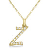 Lab Grown Diamond Initial Letter Z Pendant, Yellow Gold finish, Sterling Silver - GEMHUB & CO.