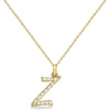 Lab Grown Diamond Initial Letter Z Pendant, Yellow Gold - Detail View