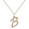 Lab Grown Diamond Initial Letter B Pendant, Rose Gold - Detail View