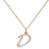 Natural Diamond Initial Letter D Pendant, Rose Gold - Detail View