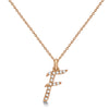 Lab Grown Diamond Initial Letter F Pendant, Rose Gold - Detail View