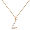 Natural Diamond Initial Letter L Pendant, Rose Gold - Detail View