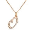 Lab Grown Diamond Initial Letter O Pendant, Rose Gold finish, Sterling Silver - GEMHUB & CO.