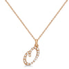 Lab Grown Diamond Initial Letter O Pendant, Rose Gold - Detail View