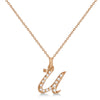 Lab Grown Diamond Initial Letter U Pendant, Rose Gold - Detail View