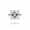 16.1 ct DEW White Moissanite Asscher Solitaire Ring - 18K Gold Vermeil on 925 Sterling Silver
